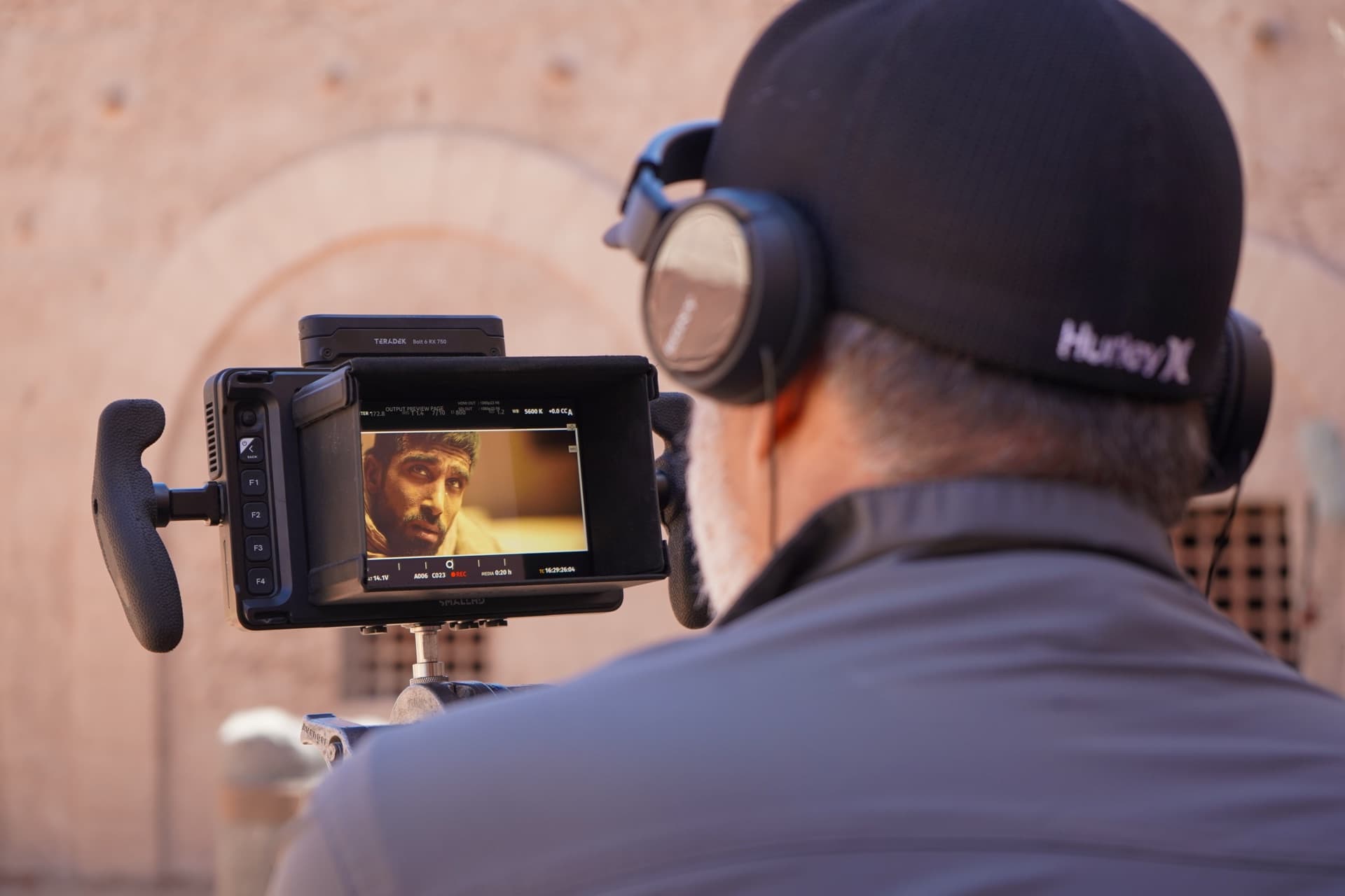 The crew on location in Morocco, behind the scenes